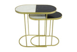 Porter Designs Jacqueline Marble Top Transitional End Table Gold 05-125-11-02627