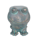 Jacobson Outdoor Contemporary Lightweight Concrete Frog Garden Stool, Copper Patina Finish