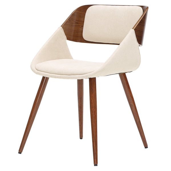 Cyprus Dining Chair - Chic Mid-Century Design with Comfortable Cushions and Stylish Bent Wood Frame