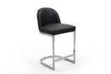 Xander Black Counter Stool with Chrome Legs