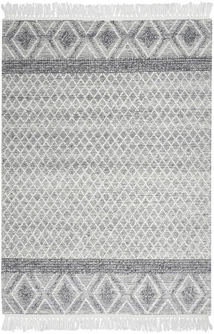 Nourison Nicole Curtis Series 3 SR303 Bohemian Handmade Hand Woven Indoor only Area Rug Grey/Ivory 5'3" x 7'6" 99446882837