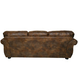 Porter Designs Elk River Leather-Look & Nail Head Transitional Sofa Brown 01-33C-01-975