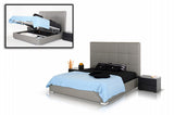 Eastern King Messina Modern Grey Eco Leather Bed w/ Lift Storage