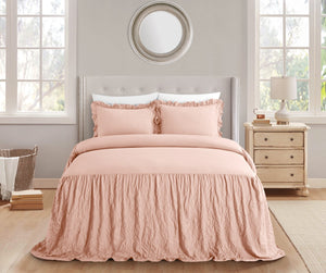 Ashford Blush King 3pc Quilt Set