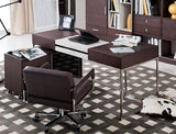 VIG Furniture Modrest Ezra Modern Brown Oak and Grey Office Desk w/ Side Cabinet VGWCS501