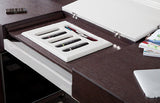 VIG Furniture Modrest Ezra Modern Brown Oak and Grey Office Desk w/ Side Cabinet VGWCS501