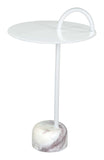Zuo Modern Will Iron, Marble Modern Commercial Grade Side Table White, Multicolor Iron, Marble