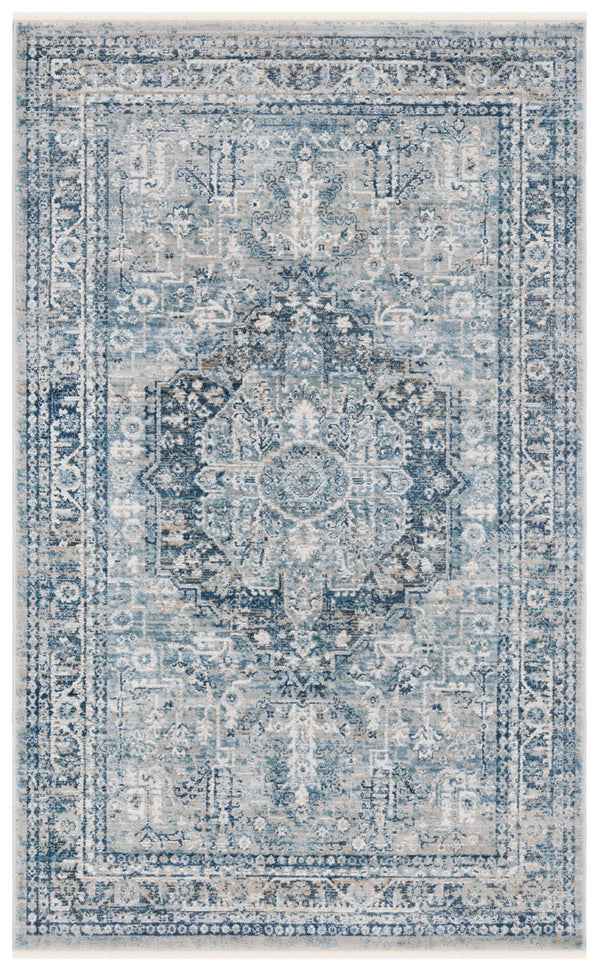 Victoria 900 Victoria 933 Traditional Power Loomed Polypropylene Rug Blue / Grey