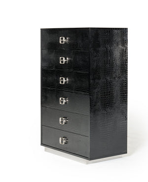 VIG Furniture A&X Victoria Modern Black Crocodile Chest VGUNAW552-80-BLK