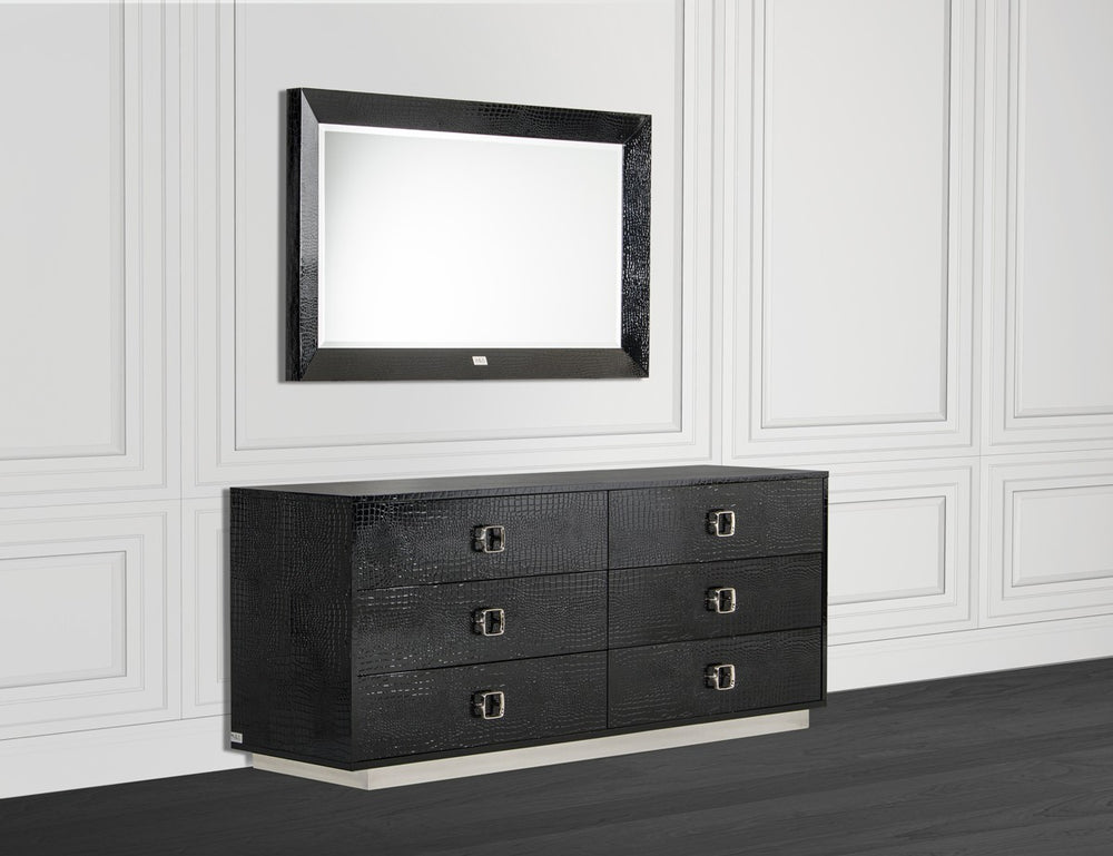 VIG Furniture A&X Victoria Modern Black Crocodile Dresser VGUNAW421-159-BLK VGUNAW421-159-BLK