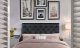 Rivka Black Twin Velvet Headboard