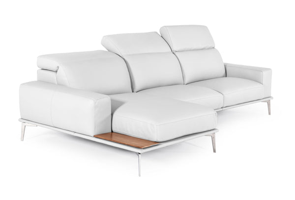 VIG Furniture Estro Salotti Villeneuve - Modern White Italian Left Facing Sectional Sofa VGNTVILLENEUVE-WHTX-LAF-SECT