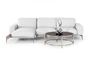 VIG Furniture Estro Salotti Villeneuve - Modern White Italian Left Facing Sectional Sofa VGNTVILLENEUVE-WHTX-LAF-SECT