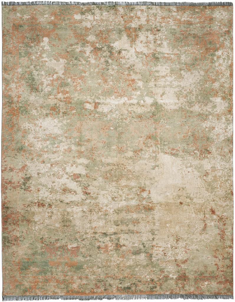 Vineyard Abstract Hand-Knotted Area Rug - Chic Wool and Viscose Blend