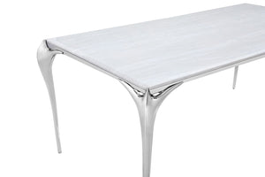 VIG Furniture Modrest Vince - Modern Faux Marble & Stainless Steel Dining Table VGZAT107-DT-1