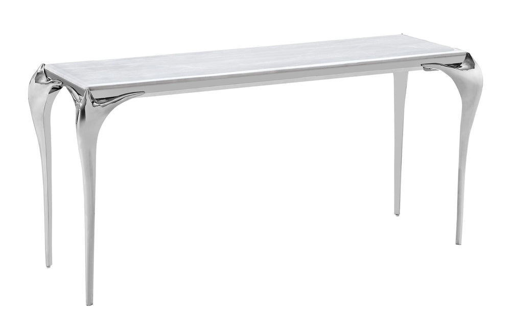 VIG Furniture Modrest Vince - Faux Marble & Stainless Steel Console Table VGZAX107-GRY