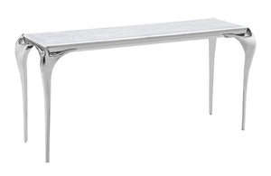 VIG Furniture Modrest Vince - Faux Marble & Stainless Steel Console Table VGZAX107-GRY