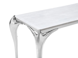VIG Furniture Modrest Vince - Faux Marble & Stainless Steel Console Table VGZAX107-GRY