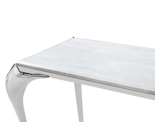 VIG Furniture Modrest Vince - Faux Marble & Stainless Steel Console Table VGZAX107-GRY