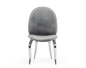 VIG Furniture Modrest Vince - Modern Grey Velvet Dining Chair Set of 2 VGZAY622-GRY