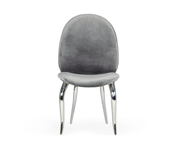 VIG Furniture Modrest Vince - Modern Grey Velvet Dining Chair Set of 2 VGZAY622-GRY