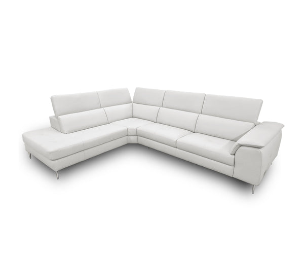 VIG Furniture Coronelli Collezioni Viola - Italian Contemporary Grey Leather Left Facing Sectional Sofa VGCCVIOLA-KIM-GRY-LAF-SECT