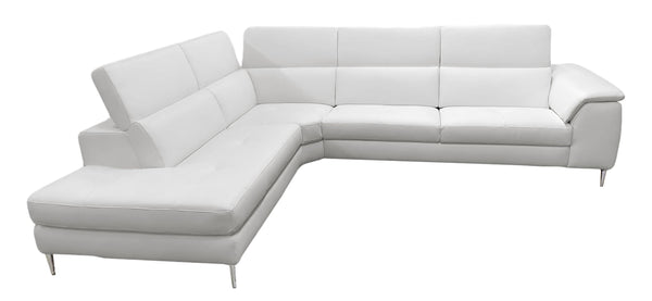 VIG Furniture Coronelli Collezioni Viola - Italian Contemporary Grey Leather Left Facing Sectional Sofa VGCCVIOLA-KIM-GRY-LAF-SECT