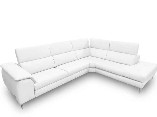 VIG Furniture Coronelli Collezioni Viola - Italian Contemporary White Leather Right Facing Sectional Sofa VGCCVIOLA-KIM-WHT-RAF-SECT