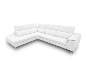 VIG Furniture Coronelli Collezioni Viola - Italian Contemporary White Leather Left Facing Sectional Sofa VGCCVIOLA-KIM-WHT-LAF-SECT