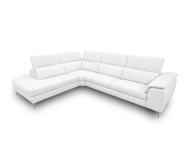 VIG Furniture Coronelli Collezioni Viola - Italian Contemporary White Leather Left Facing Sectional Sofa VGCCVIOLA-KIM-WHT-LAF-SECT