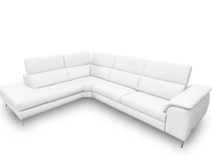 VIG Furniture Coronelli Collezioni Viola - Italian Contemporary White Leather Left Facing Sectional Sofa VGCCVIOLA-KIM-WHT-LAF-SECT