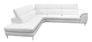 VIG Furniture Coronelli Collezioni Viola - Italian Contemporary White Leather Left Facing Sectional Sofa VGCCVIOLA-KIM-WHT-LAF-SECT