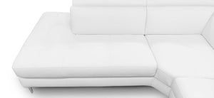 VIG Furniture Coronelli Collezioni Viola - Italian Contemporary White Leather Left Facing Sectional Sofa VGCCVIOLA-KIM-WHT-LAF-SECT