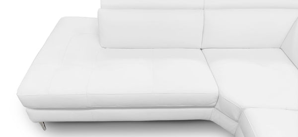 VIG Furniture Coronelli Collezioni Viola - Italian Contemporary White Leather Left Facing Sectional Sofa VGCCVIOLA-KIM-WHT-LAF-SECT