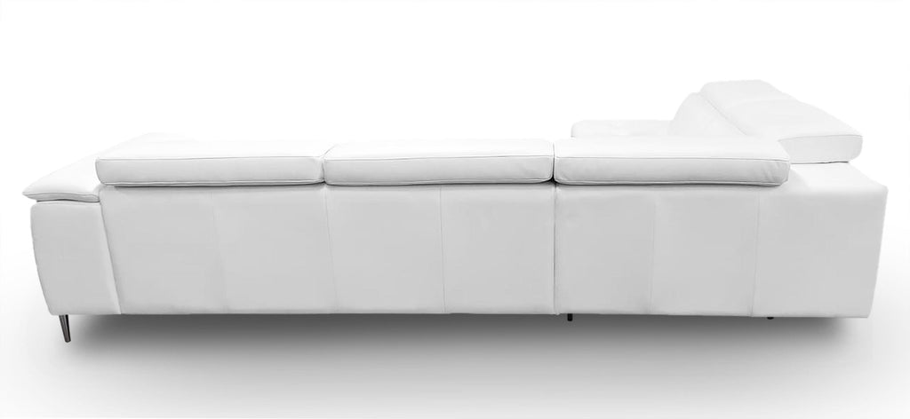 VIG Furniture Coronelli Collezioni Viola - Italian Contemporary White Leather Left Facing Sectional Sofa VGCCVIOLA-KIM-WHT-LAF-SECT