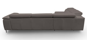 VIG Furniture Coronelli Collezioni Viola - Italian Contemporary Grey Leather Left Facing Sectional Sofa VGCCVIOLA-KIM-BRN-LAF-SECT