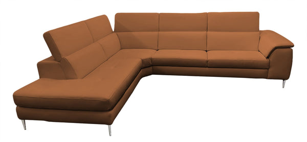 VIG Furniture Coronelli Collezioni Viola - Italian Contemporary Cognac Leather Left Facing Sectional Sofa VGCCVIOLA-KIM-COG-LAF-SECT