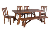 Porter Designs Kalispell Solid Sheesham Wood Natural Dining Table Natural 07-116-01-PDU116H