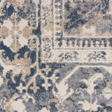 Nourison kathy ireland Home Malta MAI05 Vintage Machine Made Power-loomed Indoor only Area Rug Ivory/Blue 5'3" x 7'7" 99446361387