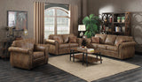 Porter Designs Elk River Leather-Look & Nail Head Transitional Living Room Set Brown 01-33C-01-975-KIT