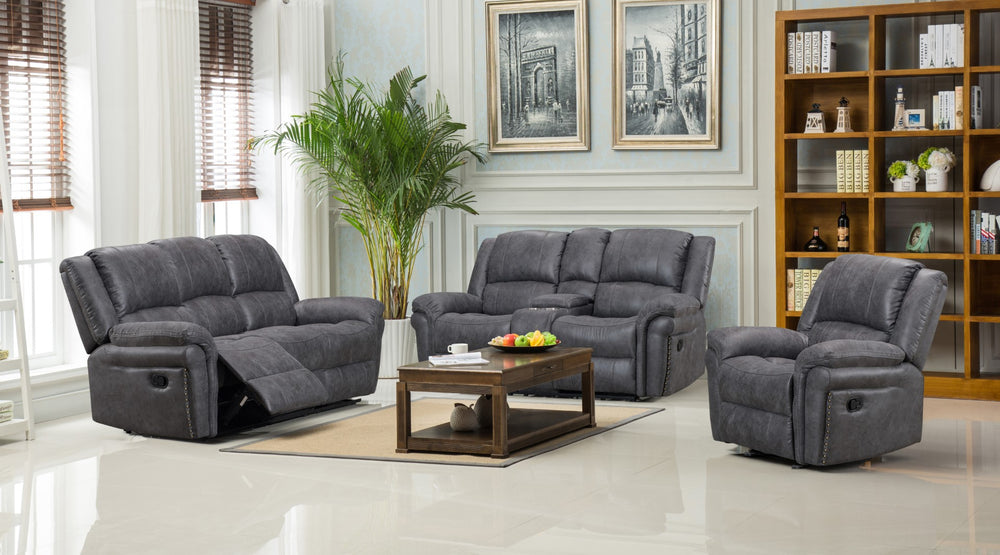 Porter Designs Socorro Contemporary Reclining Sofa Gray 03-180C-01-7625