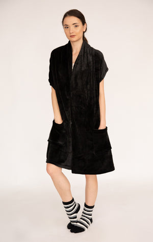 Pedra Black Flannel Fleece Wrap Set