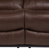 Porter Designs Ramsey Leather-Look Dual seat Transitional Reclining Love Brown 03-112C-02B-6016