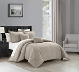 Trinity Taupe Queen 5pc Comforter Set