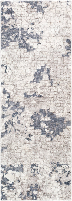 Venice VNE-2300 Modern Polypropylene Rug VNE2300-2773 Denim, Pale Blue, Light Gray, Medium Gray, Ivory 100% Polypropylene 2'7" x 7'3"