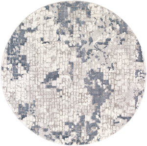 Venice VNE-2300 Modern Polypropylene Rug VNE2300-53RD Denim, Pale Blue, Light Gray, Medium Gray, Ivory 100% Polypropylene 5'3" Round