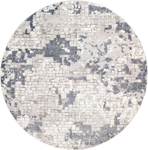 Venice VNE-2300 Modern Polypropylene Rug VNE2300-710RD Denim, Pale Blue, Light Gray, Medium Gray, Ivory 100% Polypropylene 7'10" Round