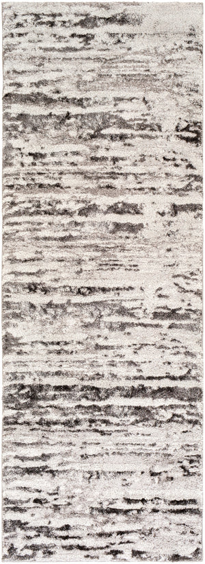 Venice VNE-2301 Modern Polypropylene Rug VNE2301-2773 Medium Gray, Charcoal, Light Gray, Ivory 100% Polypropylene 2'7" x 7'3"