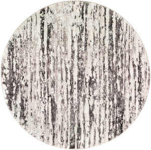 Venice VNE-2301 Modern Polypropylene Rug VNE2301-53RD Medium Gray, Charcoal, Light Gray, Ivory 100% Polypropylene 5'3" Round