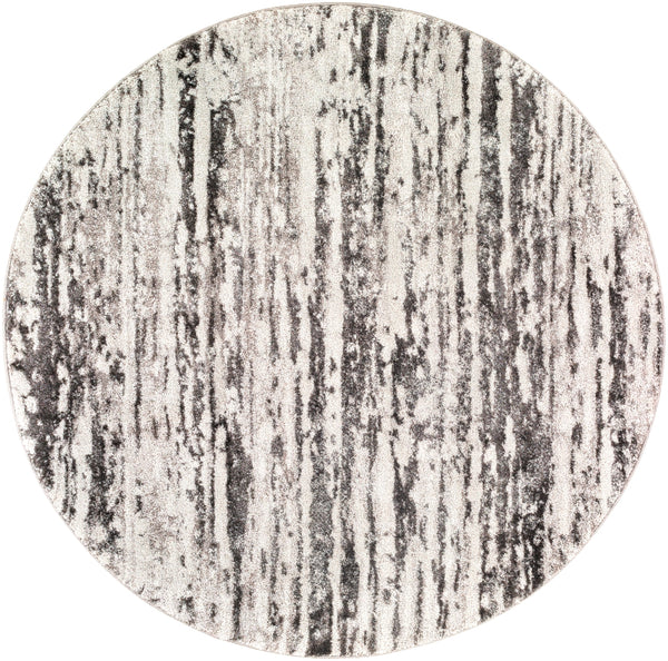 Venice VNE-2301 Modern Polypropylene Rug VNE2301-53RD Medium Gray, Charcoal, Light Gray, Ivory 100% Polypropylene 5'3" Round